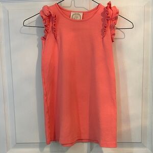Beaufort Bonnet Ruffled Coral Sleeveless Dress